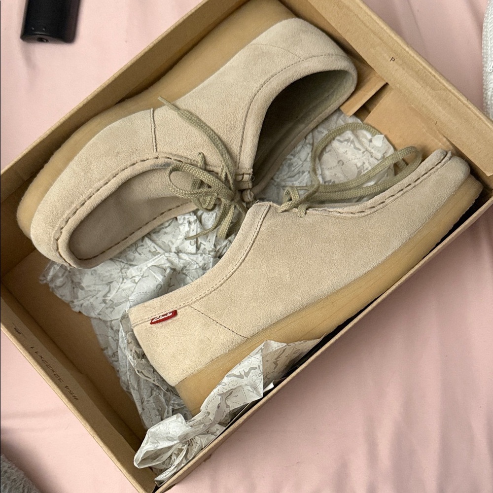 Clarks Cream Mules
